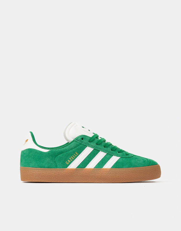 adidas Gazelle ADV Skate Shoes - Green/White/Gold Metallic