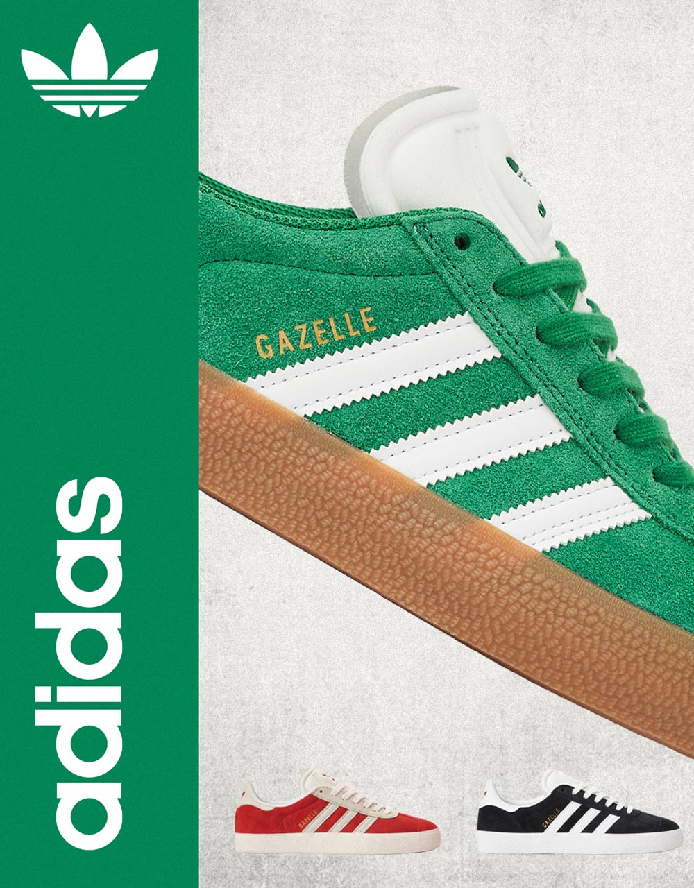 adidas Gazelle ADV Skate Shoes - Green/White/Gold Metallic