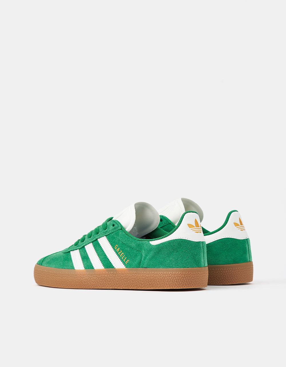 adidas Gazelle ADV Skate Shoes - Green/White/Gold Metallic