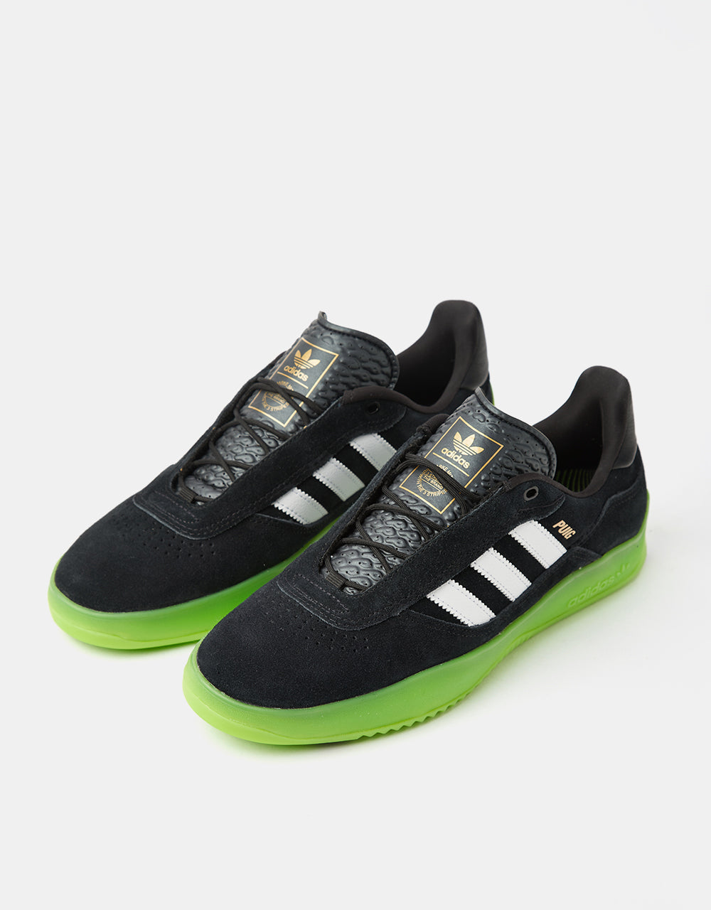 adidas Puig Skate Shoes - Core Black/White/Semi Solar Green