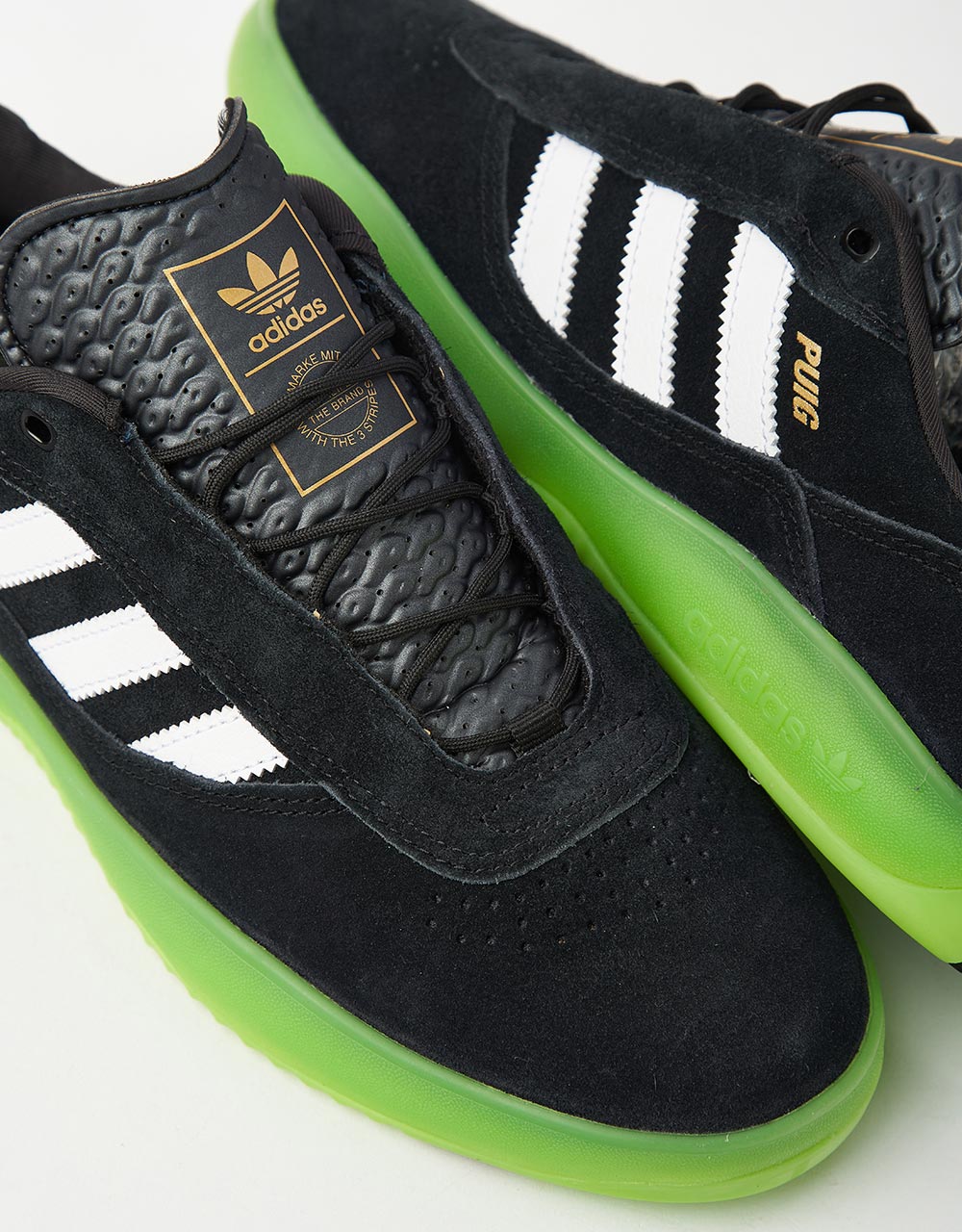 adidas Puig Skate Shoes - Core Black/White/Semi Solar Green