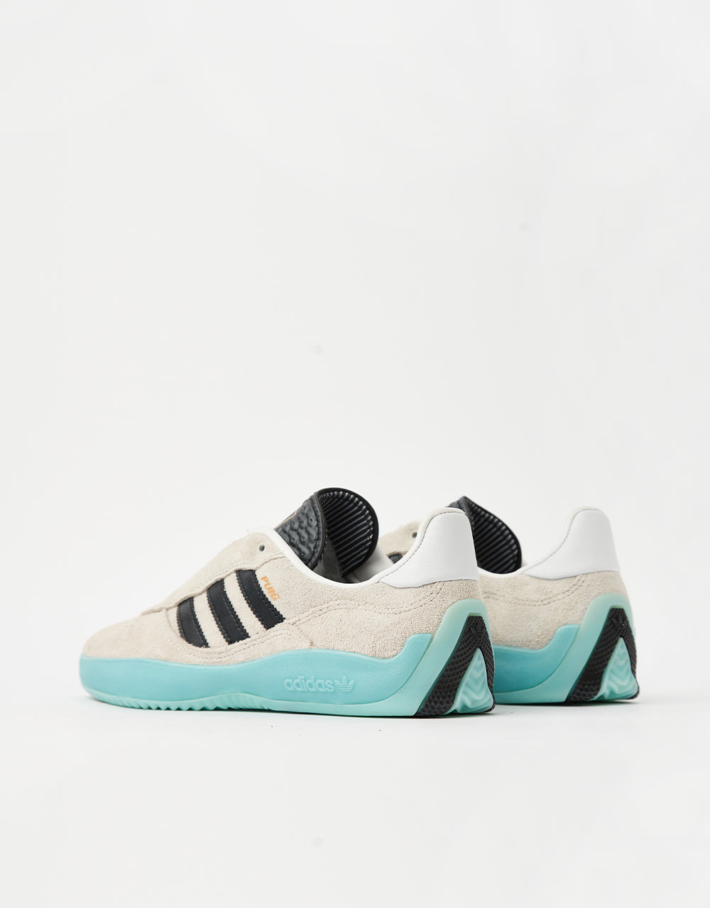 adidas Puig Skate Shoes - Crystal White/Core Black/Light Aqua