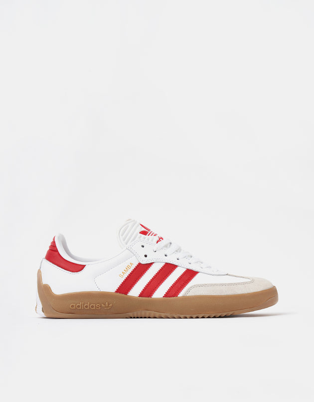 adidas Puig Samba Skate Shoes - White/Better Scarlet/Gum