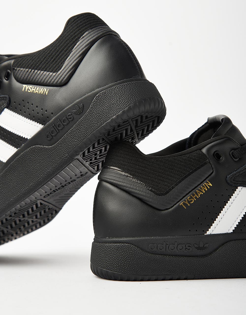 adidas Tyshawn Skate Shoes - Core Black/Ftw White/Gold Metallic