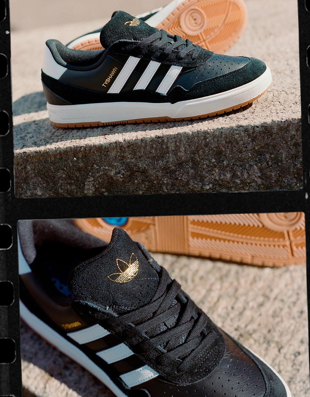 adidas Tyshawn II Skate Shoes - Core Black/White/Gum