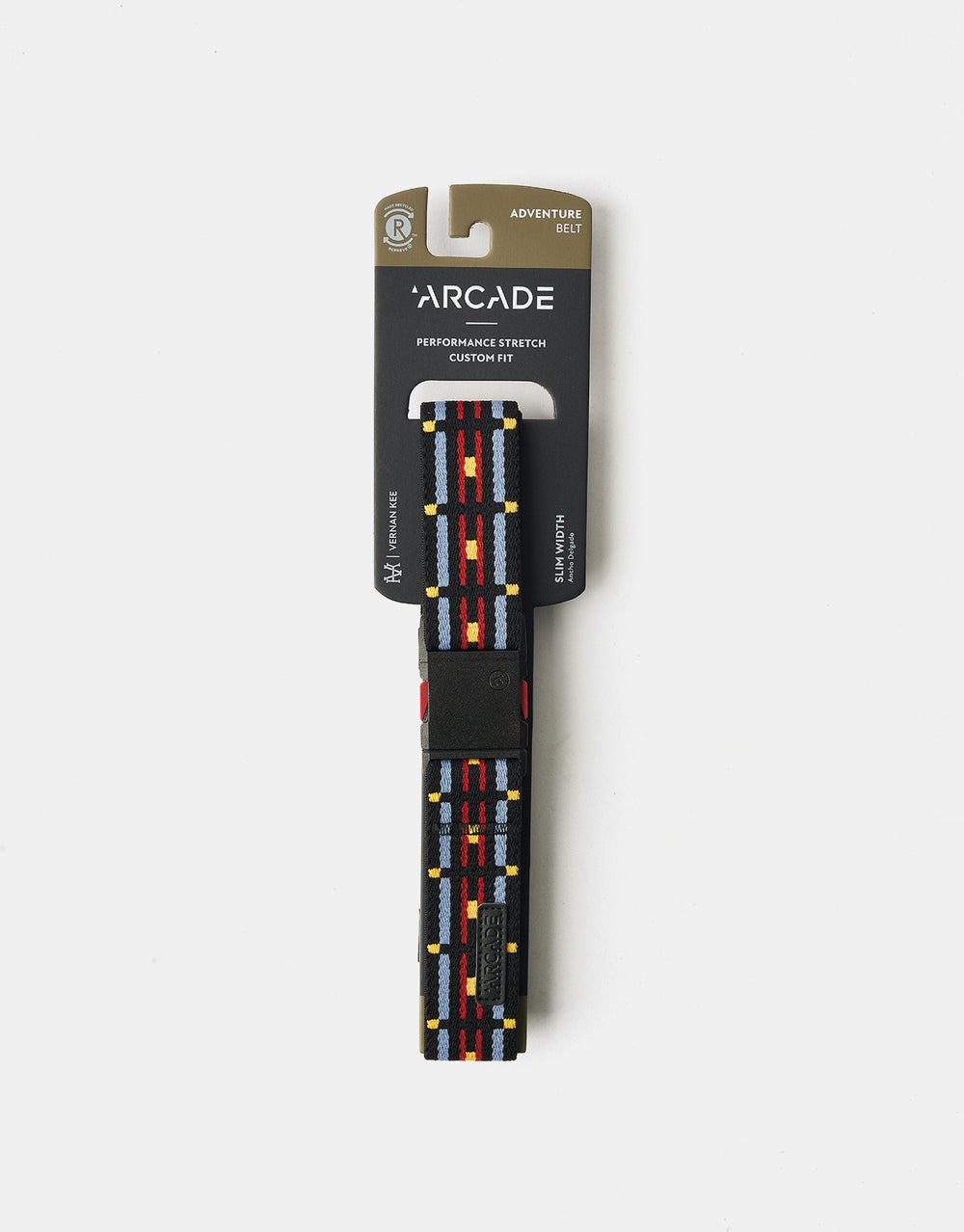 Arcade x Vernan Kee Keyah Slim Artist Series Web Belt - Black/Sky