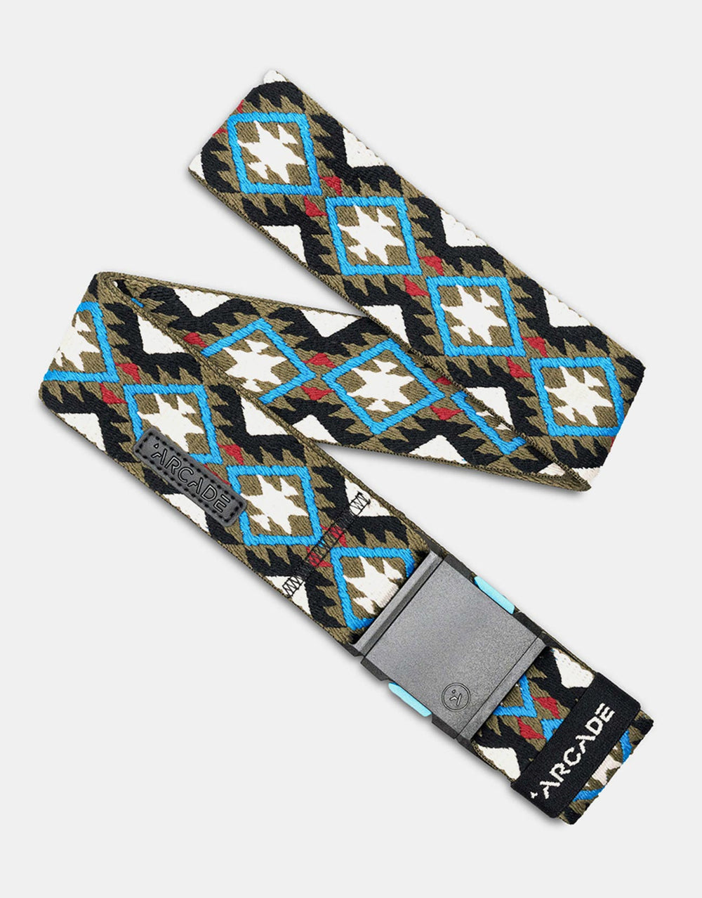 Arcade x Vernan Kee Twilight Artist Series Web Belt - Oat/Turquoise