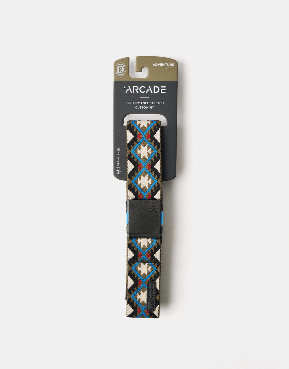 Arcade x Vernan Kee Twilight Artist Series Web Belt - Oat/Turquoise