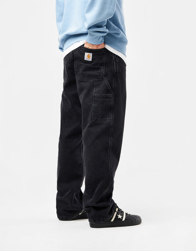 Carhartt WIP Single Knee Pant - Black Heart (Stone Washed)