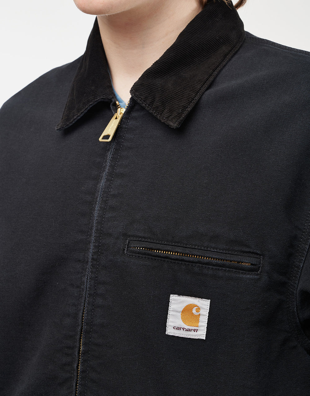 Carhartt WIP Detroit Jacket - Black/Black (Stone Canvas)