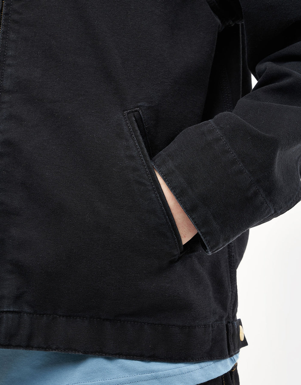 Carhartt WIP Detroit Jacket - Black/Black (Stone Canvas)