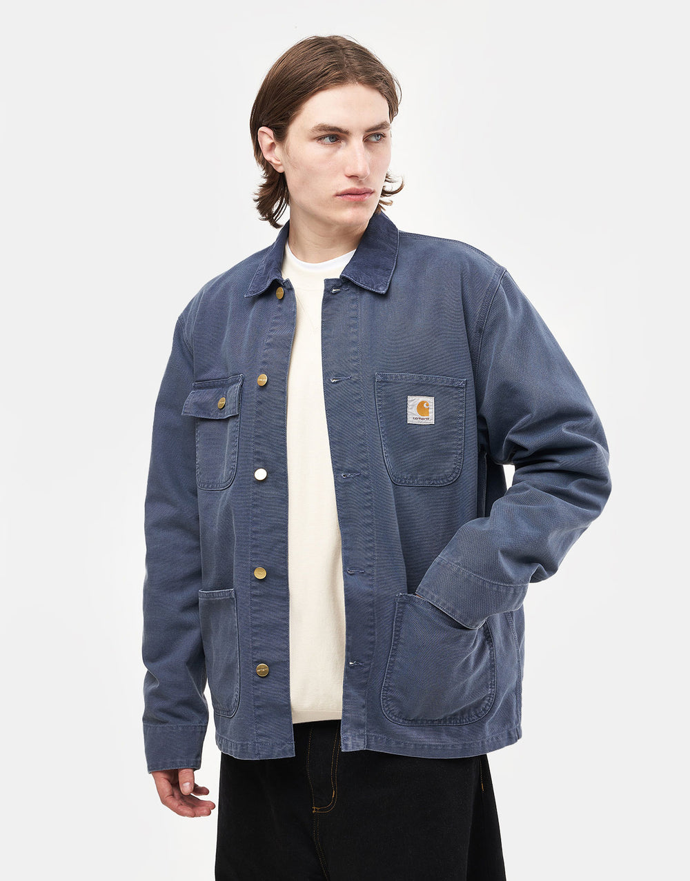 Carhartt WIP Michigan Coat - Dusky Blue/Dusky Blue (Stone Canvas)