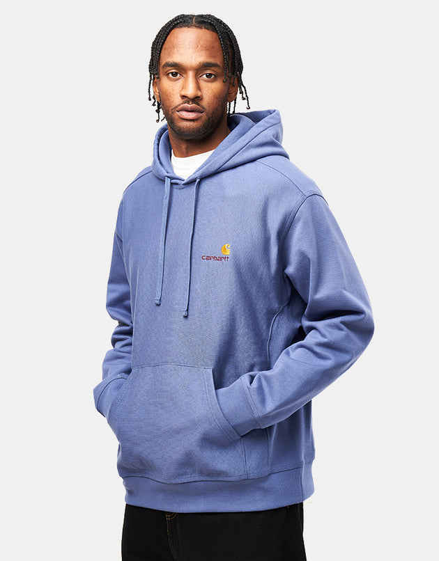 Carhartt WIP Hooded American Script Sweat - Blue Iris