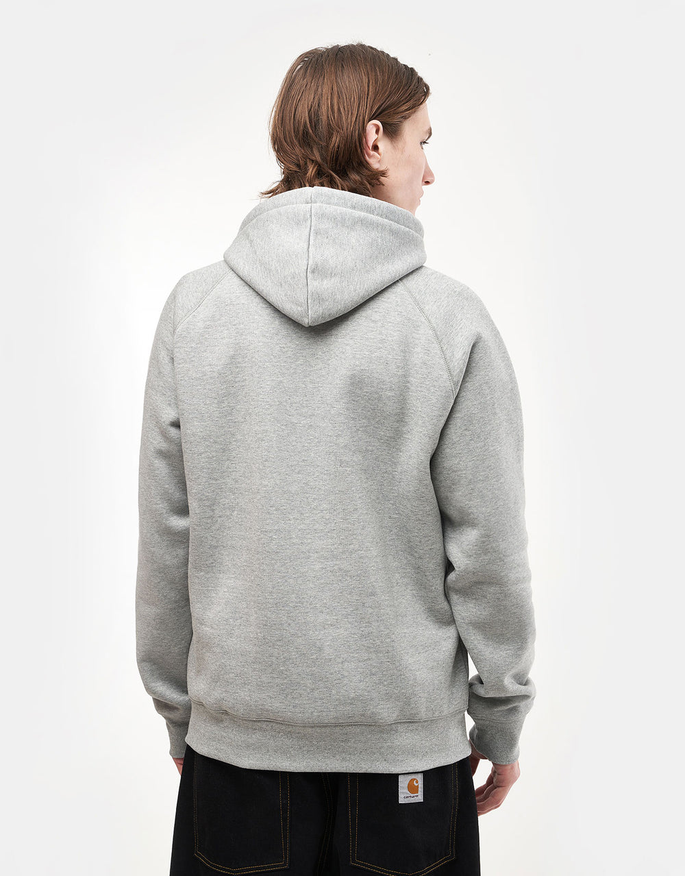 Carhartt WIP Hooded Chase Sweat - Grey Heather/Gold