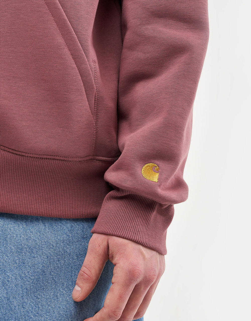 Carhartt WIP Hooded Chase Sweat - Dusky Pink/Gold