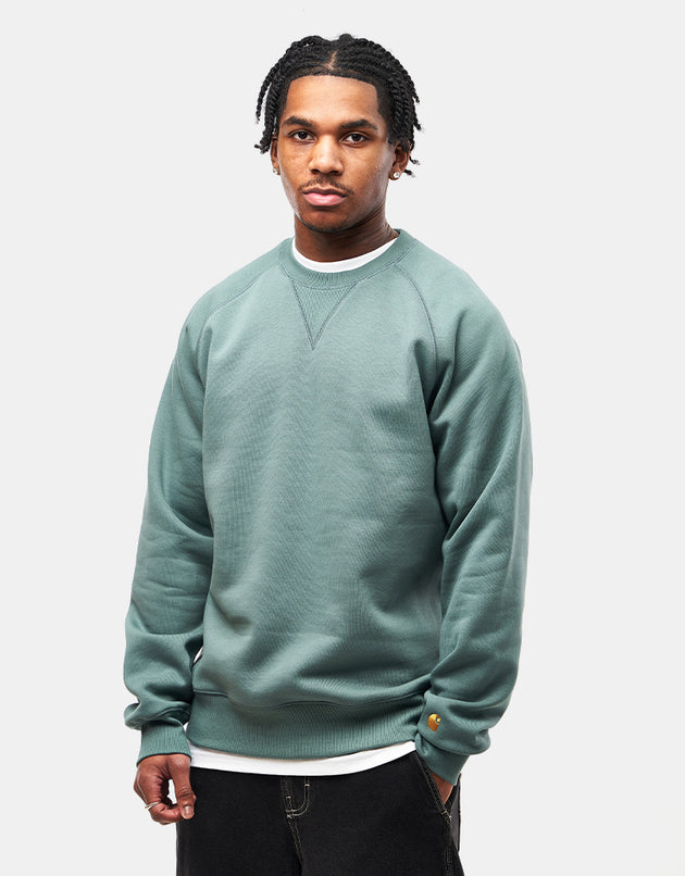 Carhartt WIP Chase Sweat - Silver Pine/Gold