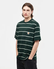 Carhartt WIP Aiken Pocket T-Shirt - Aiken Stripe/Conifer