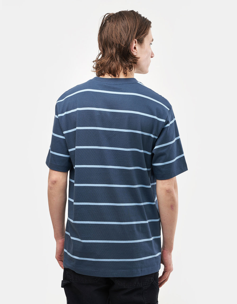 Carhartt WIP Aiken Pocket T-Shirt - Aiken Stripe/Dusky Blue