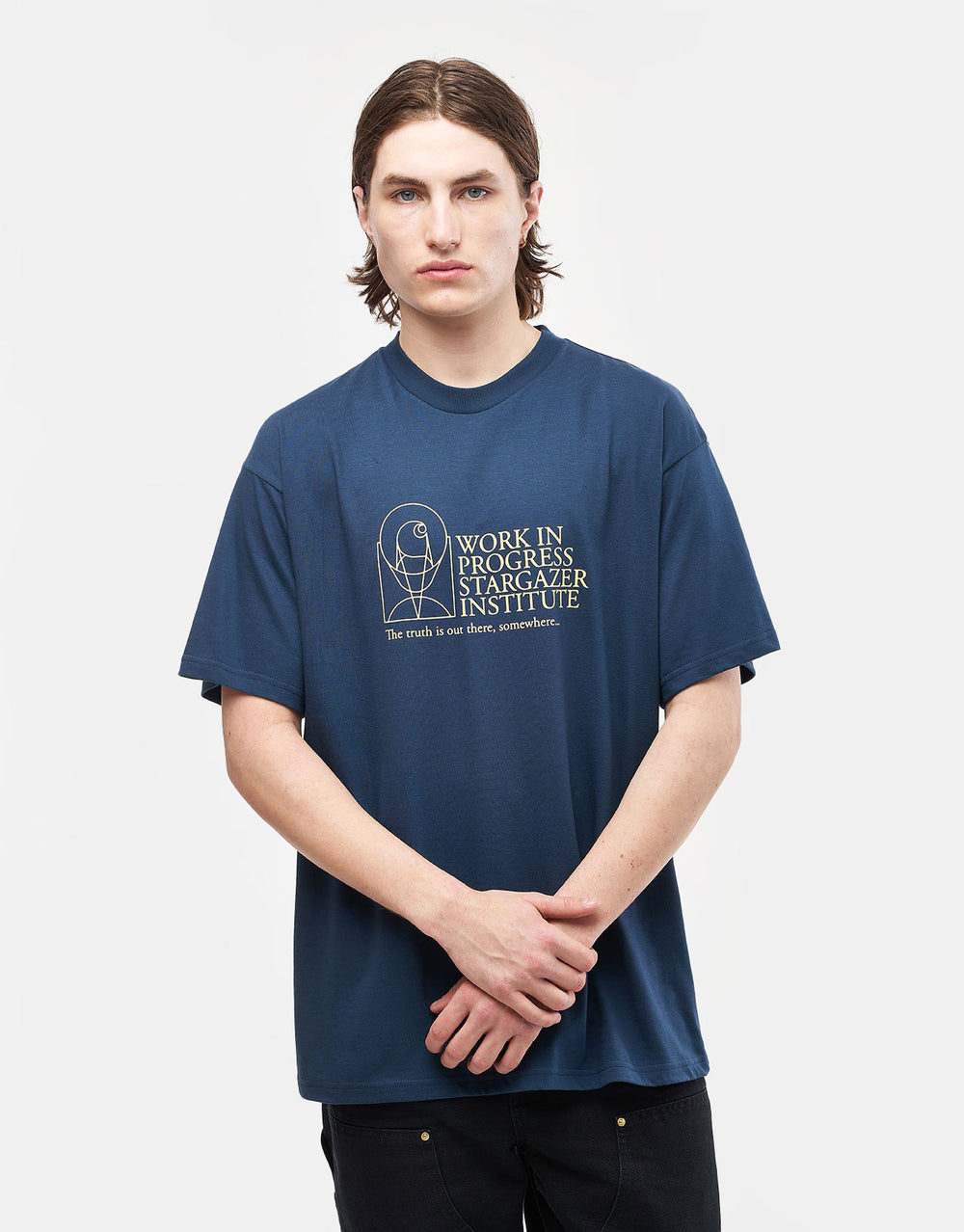 Carhartt WIP Stargazer T-Shirt - Dusky Blue/Yellow