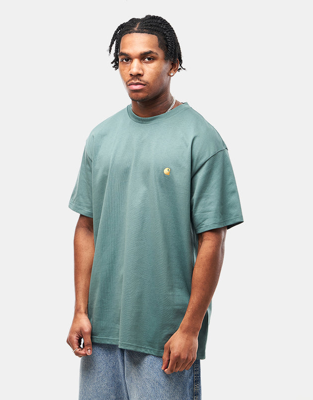 Carhartt WIP Chase T-Shirt - Silver Pine/Gold