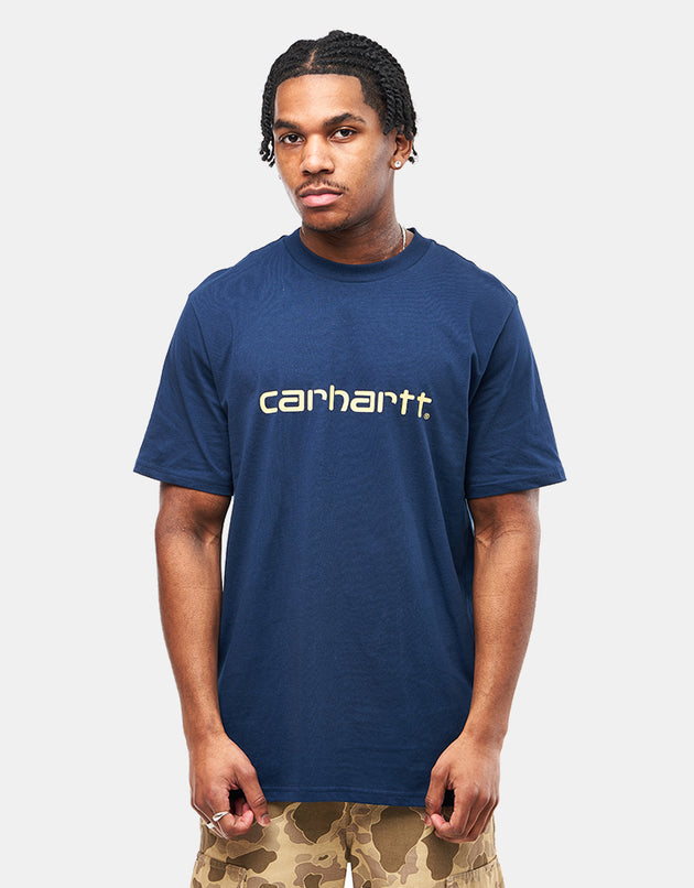 Carhartt WIP Script T-Shirt - Ink/Air Yellow