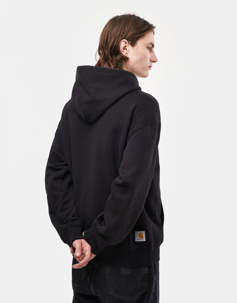 Carhartt WIP Hooded WIP Sweat Jacket - Black (Stone Washed)