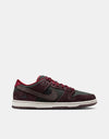 Nike SB 'Riot' Dunk Low Pro QS Skate Shoes - Mahogany/Dark Beetroot-Team Red-Sail