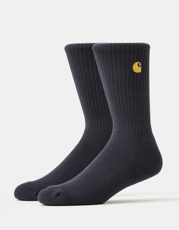 Carhartt WIP Chase Crew Socks - Dark Navy/Gold