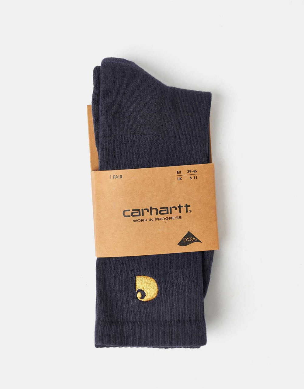 Carhartt WIP Chase Crew Socks - Dark Navy/Gold