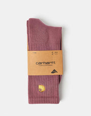 Carhartt WIP Chase Crew Socks - Dusky Pink/Gold