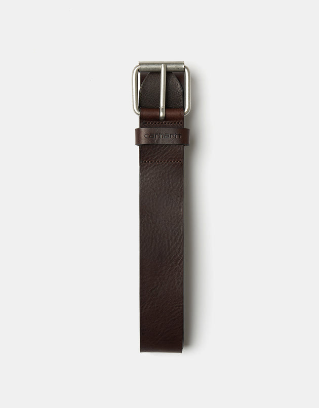 Carhartt WIP Script Leather Belt - Liberica/Gun Metal