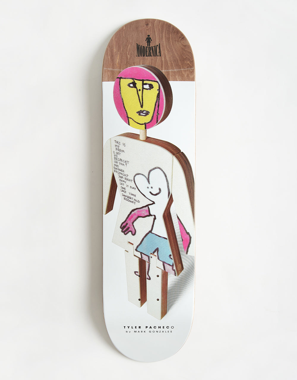 Girl x Mark Gonzales x Modernica Pacheco Wooden OG G016 Skateboard Deck - 8.375"