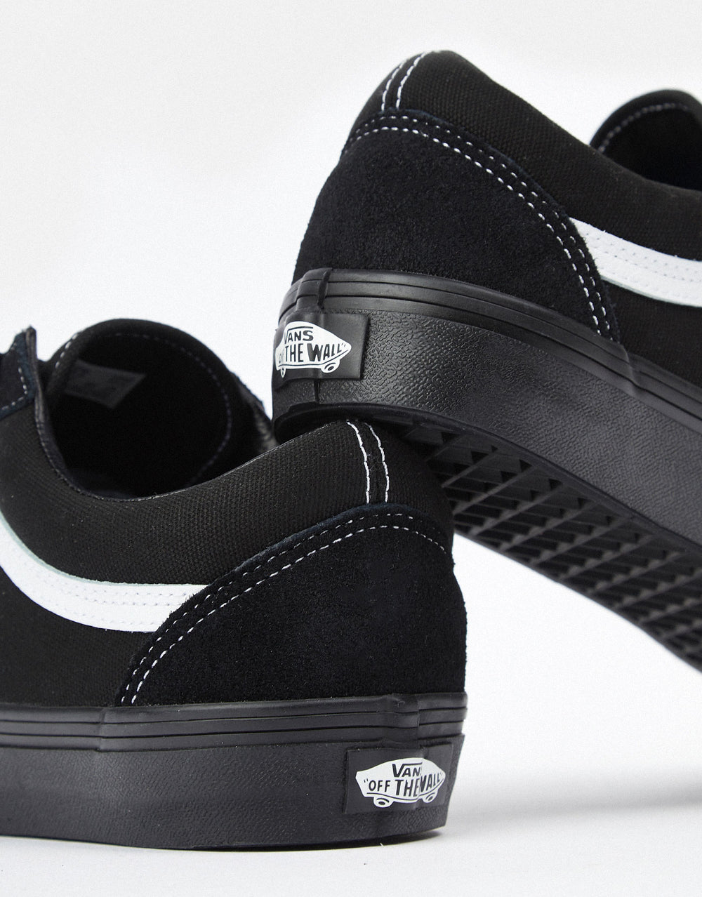 Vans Old Skool Skate Shoes - (Suede/Canvas) Black/Black/True White