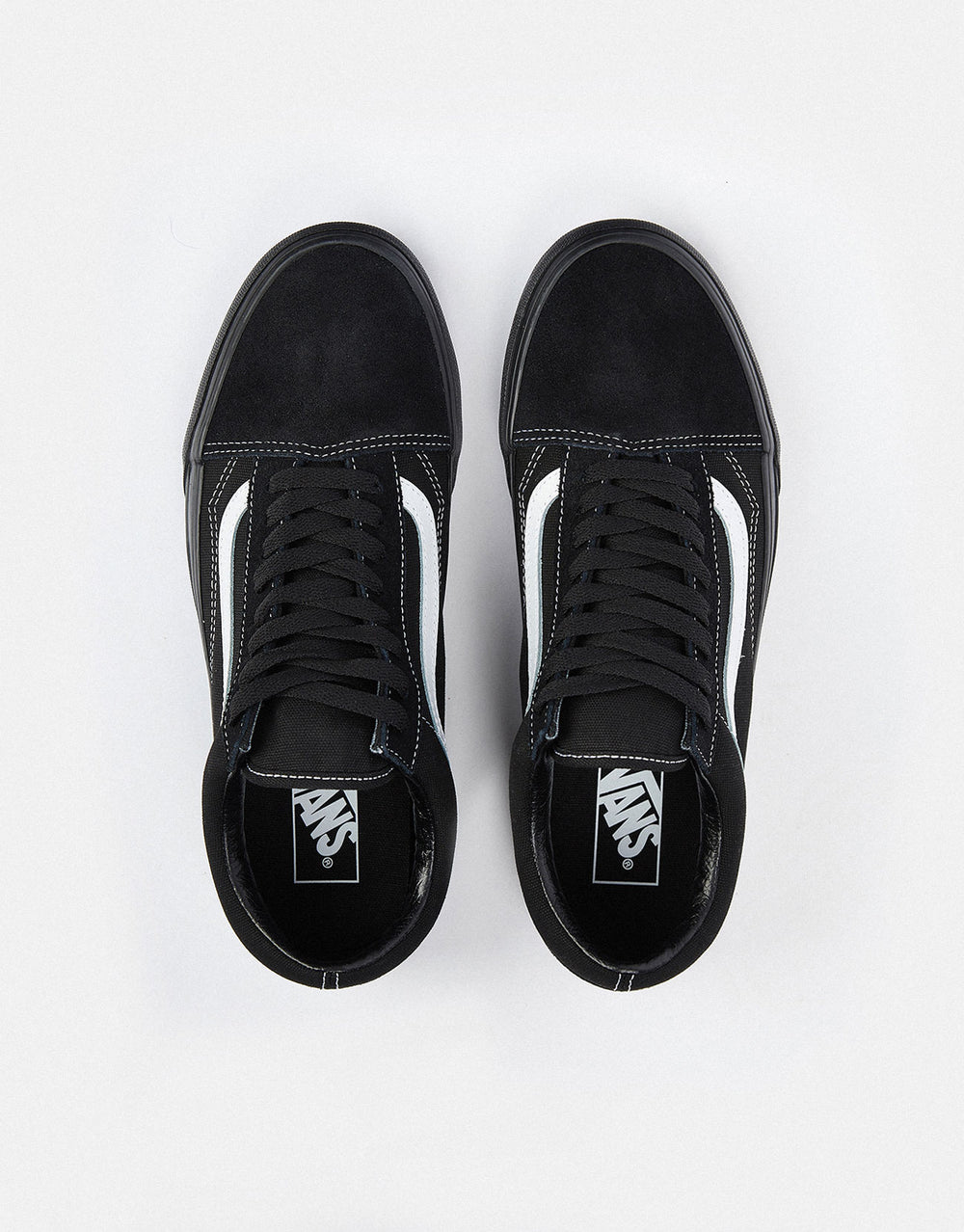 Vans Old Skool Skate Shoes - (Suede/Canvas) Black/Black/True White