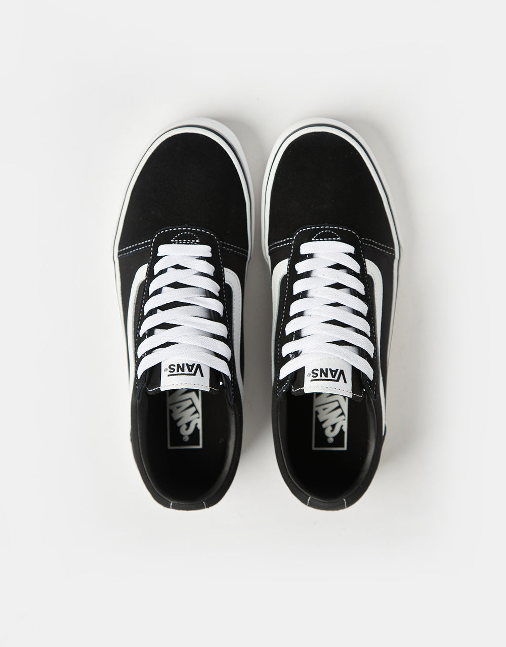 Vans Ward Skate Shoes - (Suede Canvas) Black/White