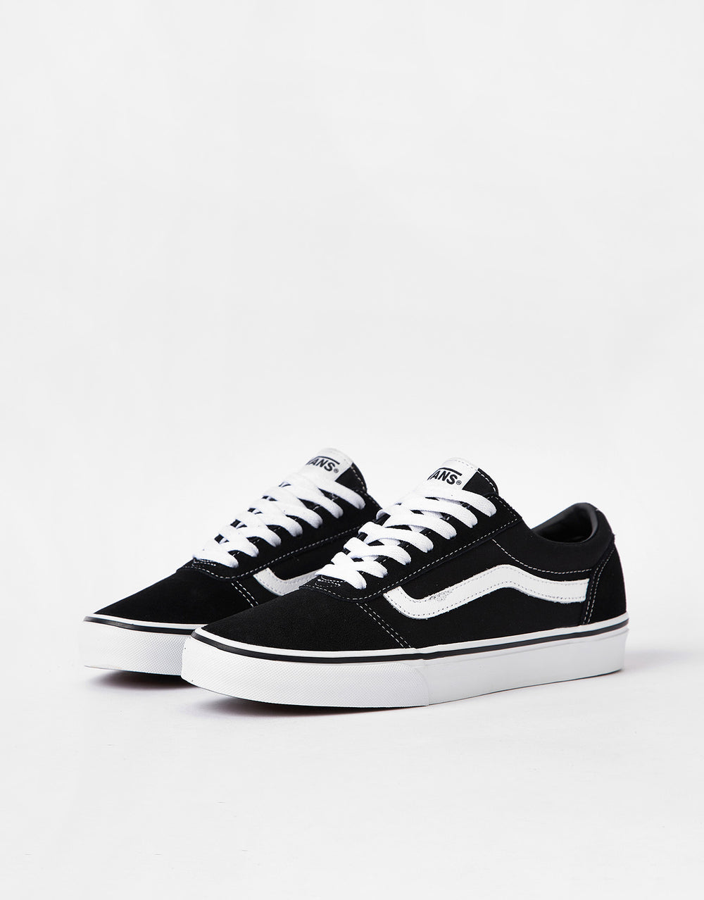 Vans Ward Skate Shoes - (Suede Canvas) Black/White