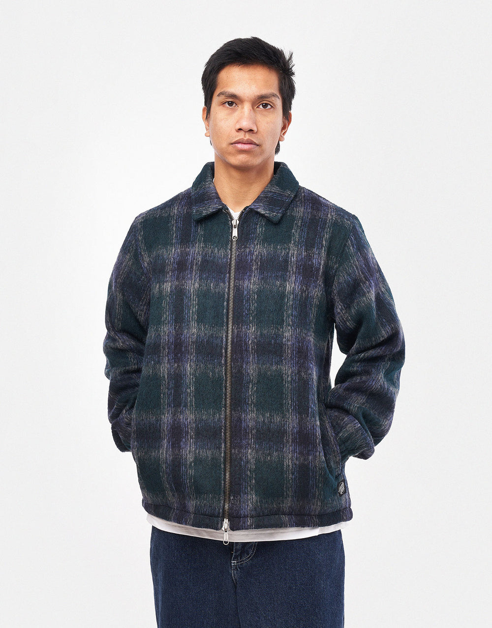 Santa Cruz Hideout Jacket - Navy/Blue/Grey Check