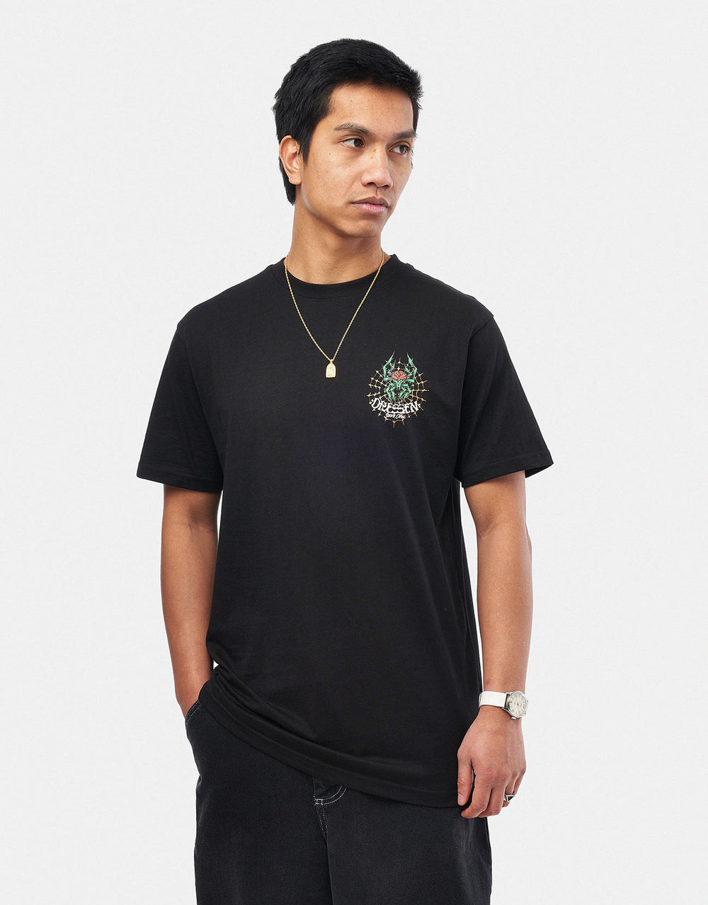 Santa Cruz Dressen Rose Cross 2 T-Shirt - Black