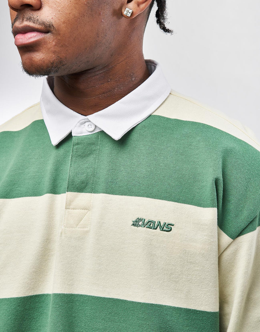 Vans Ward Stripe Rugby Polo - Fairway/Lemon Icing