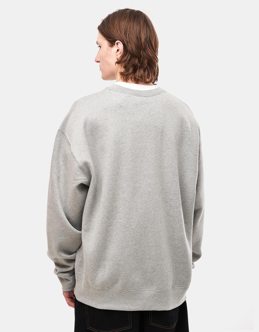 Nike Solo Swoosh Crew - Dark Grey Heather/White