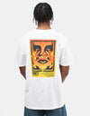 Obey Icon Stencil Flame T-Shirt - White