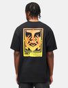 Obey Icon Stencil Flame T-Shirt - Black