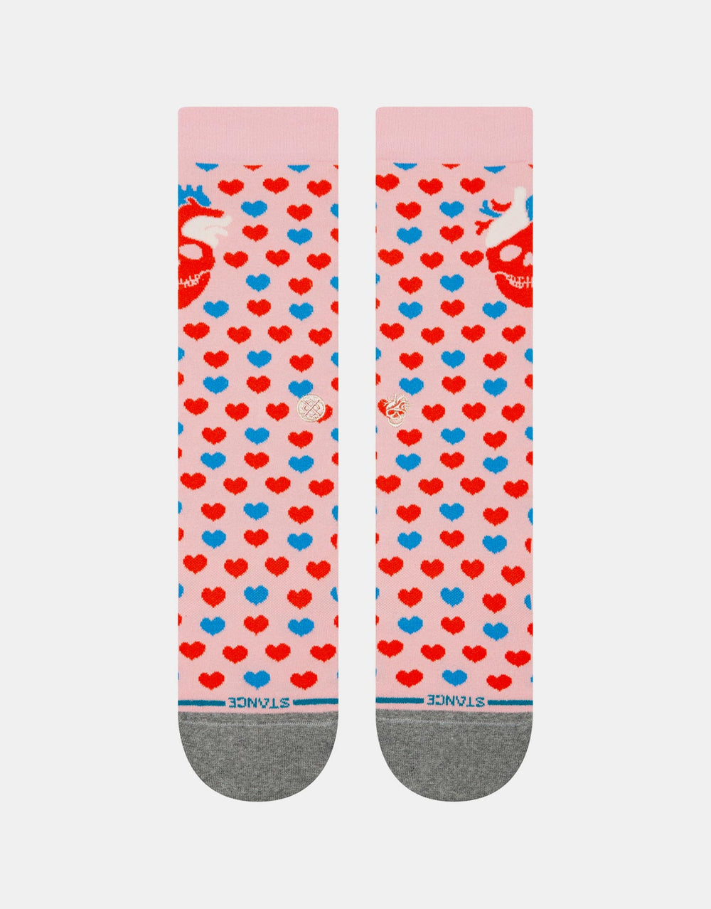 Stance x StrangeLove Hearted Crew Socks - Pink