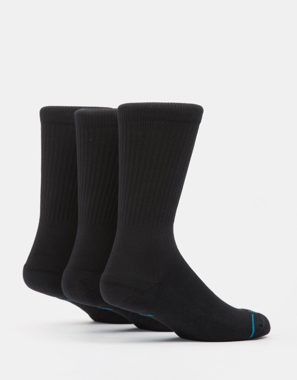 Stance Icon Stealth Crew 3 Pack Socks - Black/Black