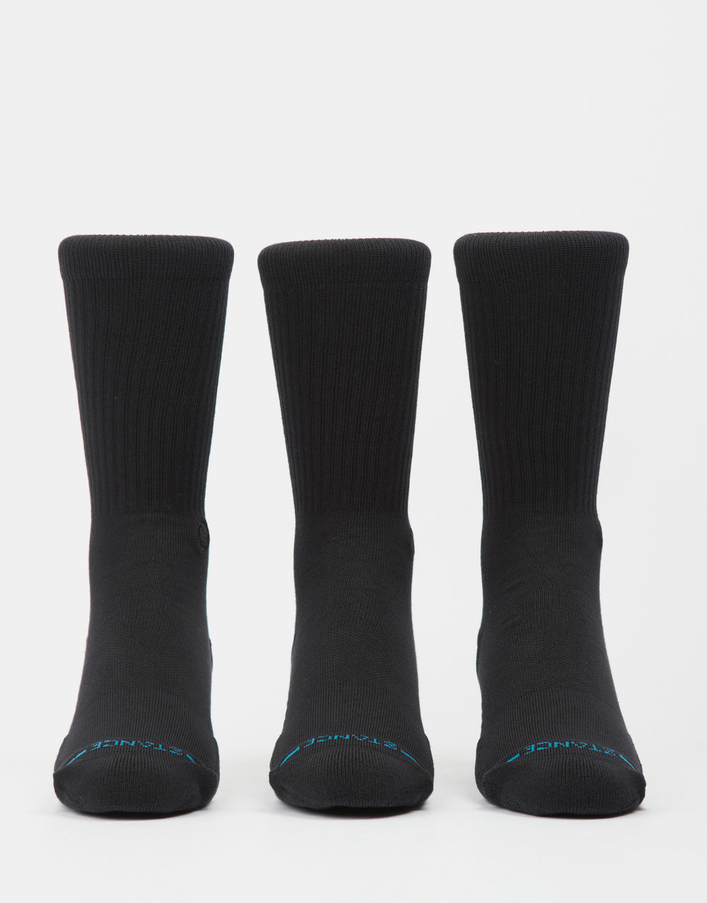 Stance Icon Stealth Crew 3 Pack Socks - Black/Black