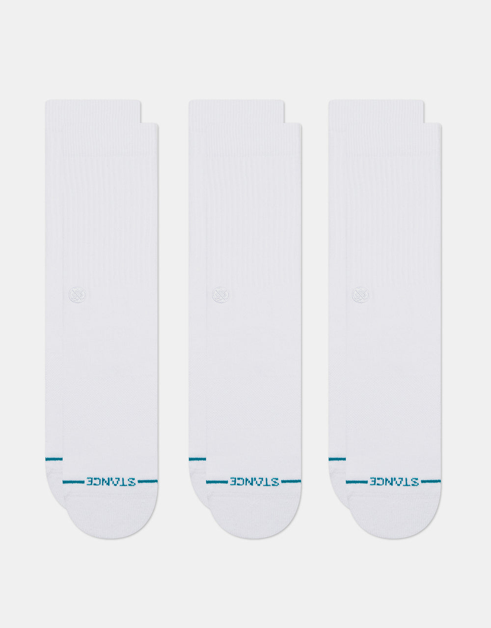 Stance Icon Stealth Crew 3 Pack Socks - White/White