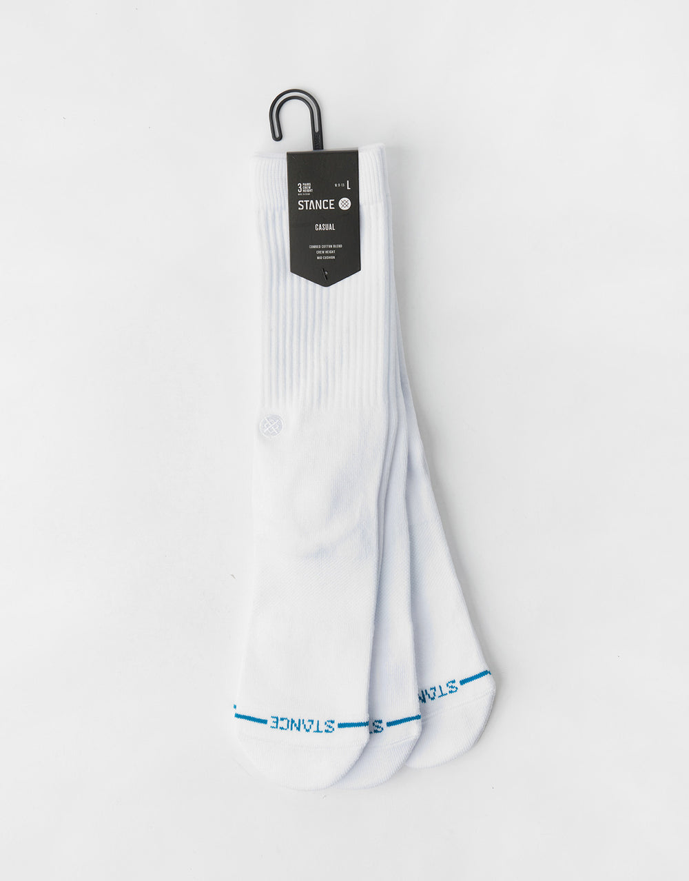 Stance Icon Stealth Crew 3 Pack Socks - White/White