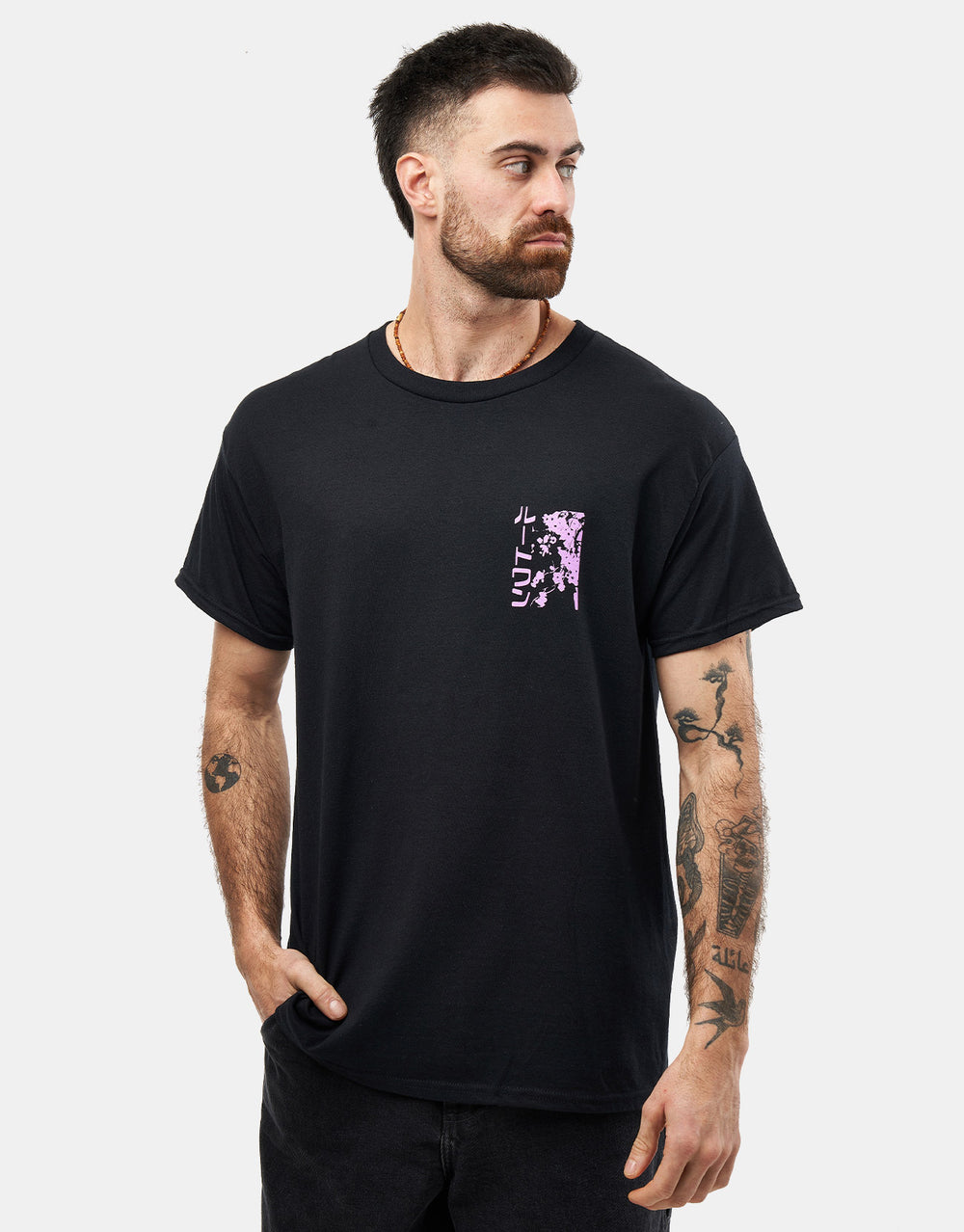 Route One Blossoms T-Shirt - Black