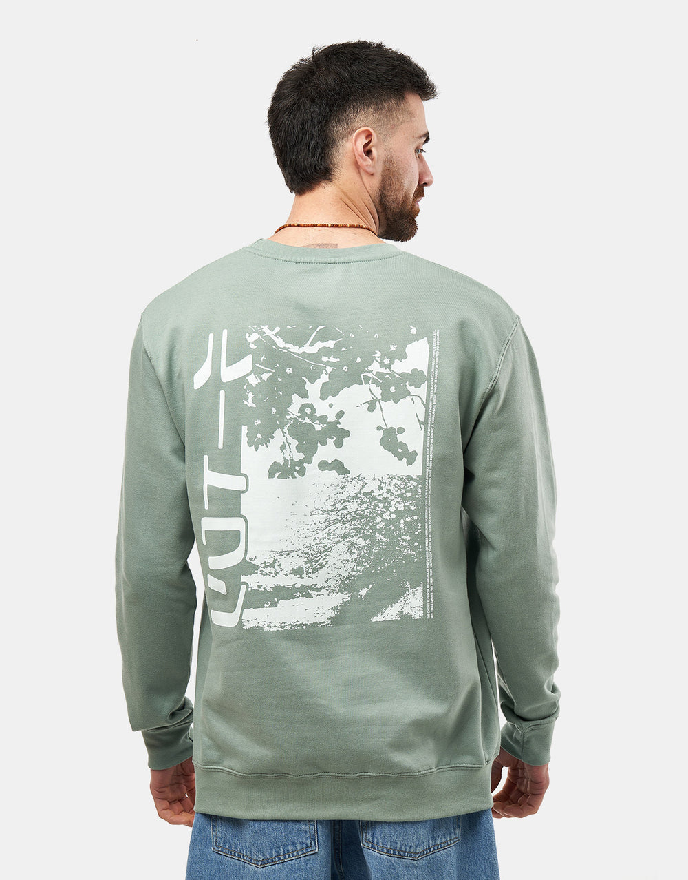 Route One Blossoms Sweatshirt - Dusty Green