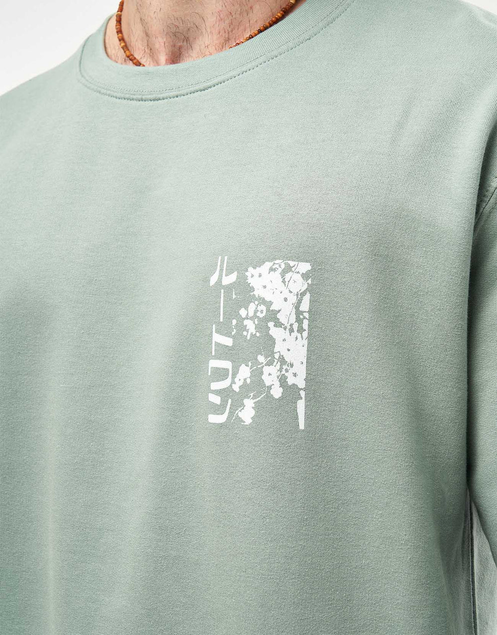 Route One Blossoms Sweatshirt - Dusty Green